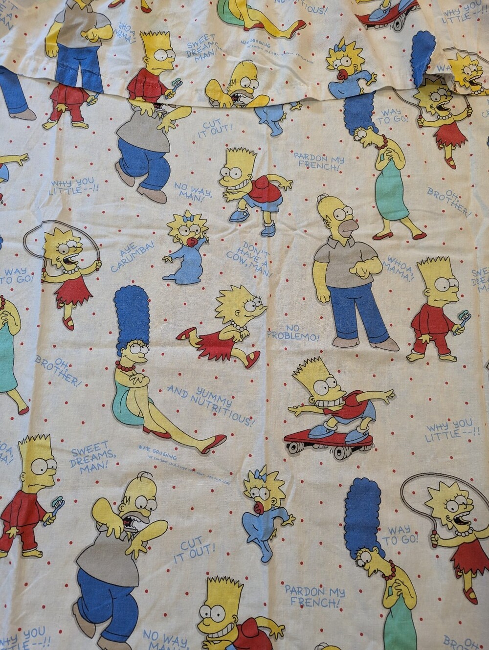 The Simpsons Curtain Panal Vintage 49" x 60"